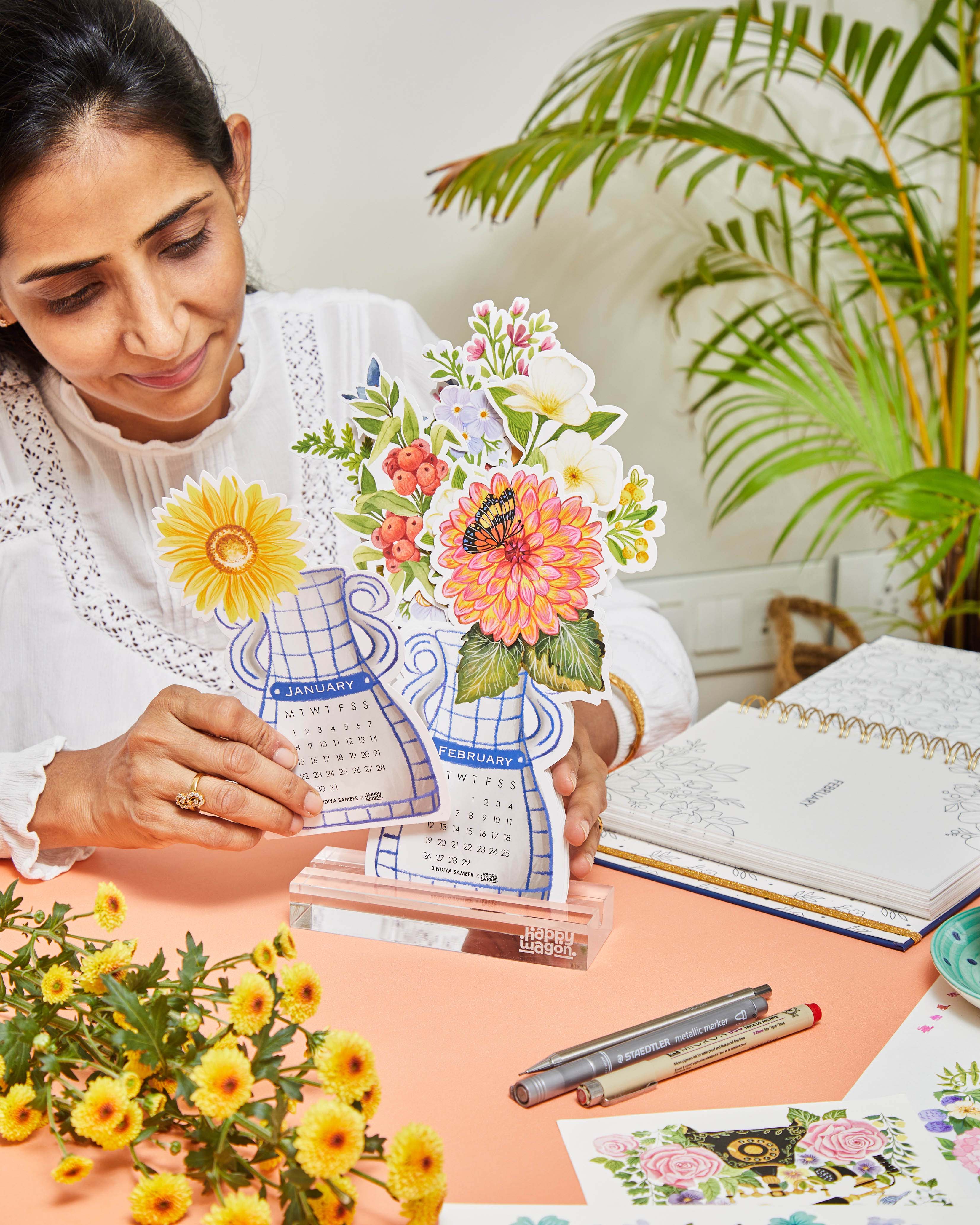 Flower Vase Desk Calendar