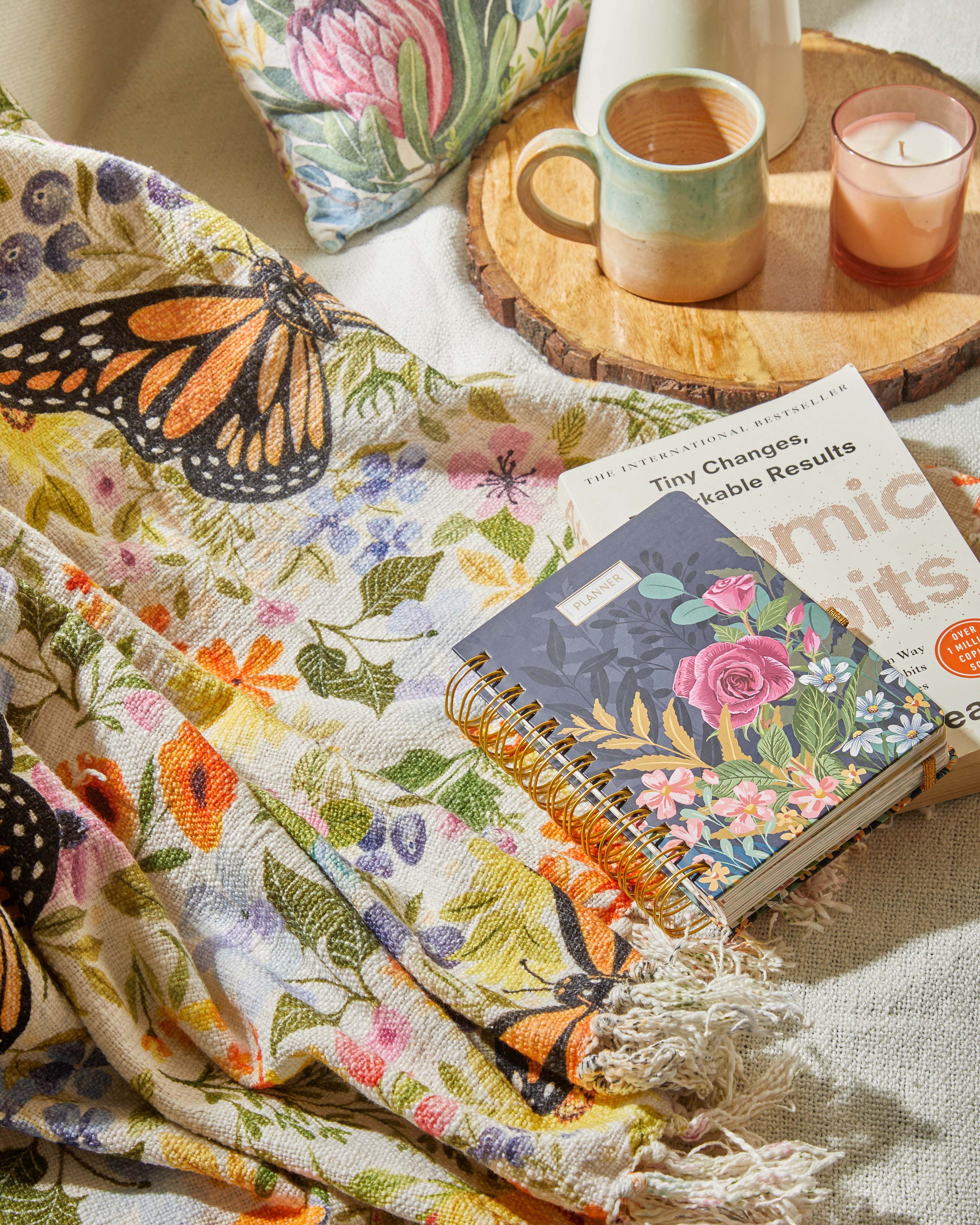 Butterfly Floral Throw