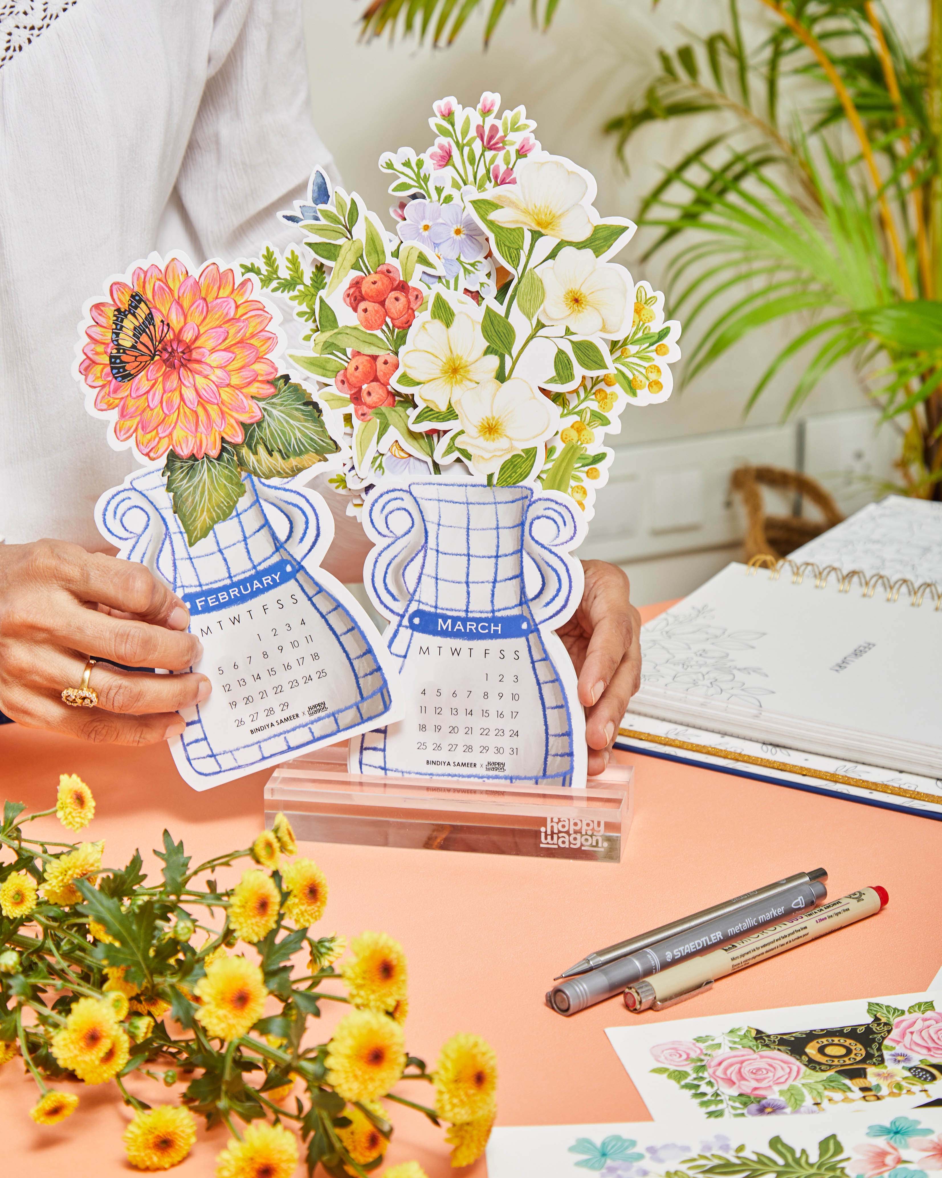 Flower Vase Desk Calendar